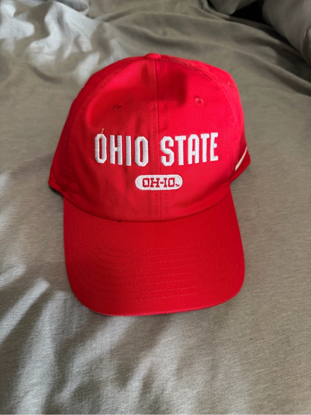 Nike Red Baseball Cap with White Ohio State Embroidery